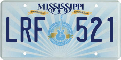 MS license plate LRF521