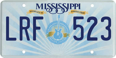 MS license plate LRF523