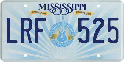 MS license plate LRF525