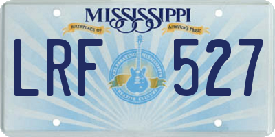 MS license plate LRF527