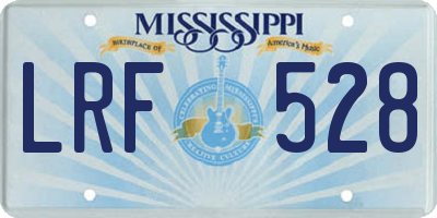 MS license plate LRF528