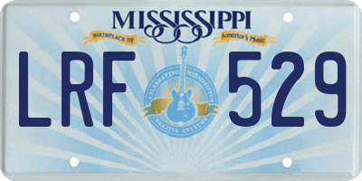 MS license plate LRF529