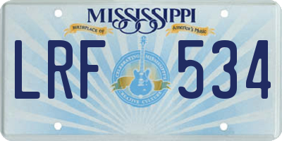 MS license plate LRF534