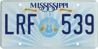 MS license plate LRF539