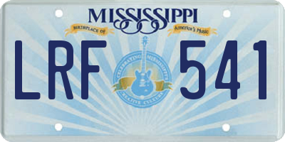 MS license plate LRF541