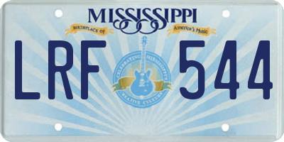MS license plate LRF544