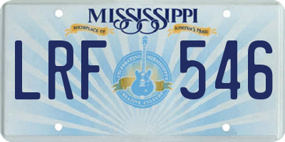 MS license plate LRF546