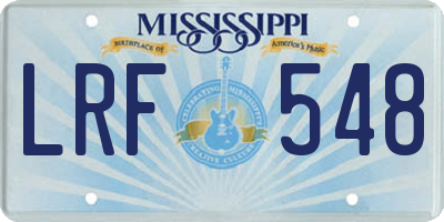 MS license plate LRF548