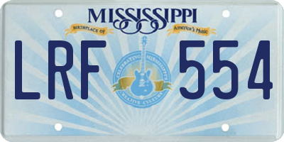 MS license plate LRF554