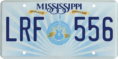 MS license plate LRF556