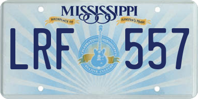 MS license plate LRF557