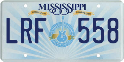MS license plate LRF558