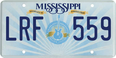 MS license plate LRF559