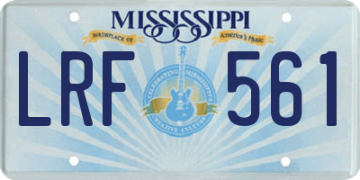 MS license plate LRF561