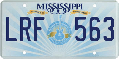 MS license plate LRF563