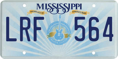 MS license plate LRF564