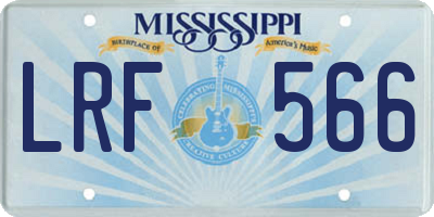 MS license plate LRF566
