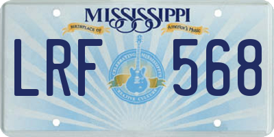 MS license plate LRF568