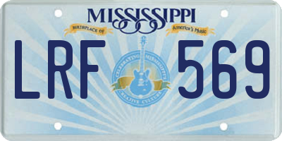 MS license plate LRF569