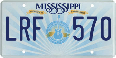 MS license plate LRF570