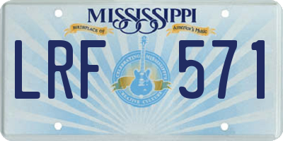 MS license plate LRF571
