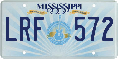 MS license plate LRF572