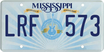 MS license plate LRF573