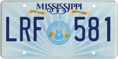 MS license plate LRF581