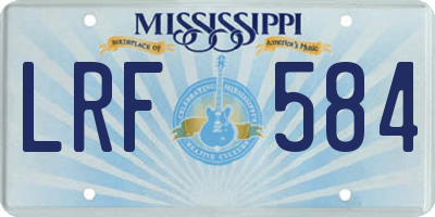 MS license plate LRF584