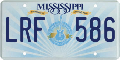 MS license plate LRF586