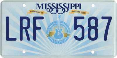 MS license plate LRF587