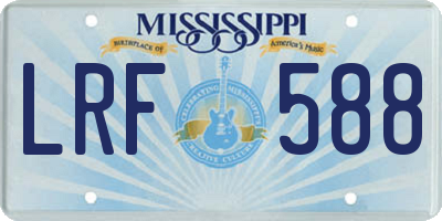 MS license plate LRF588