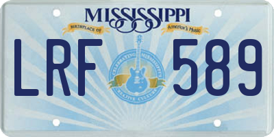 MS license plate LRF589