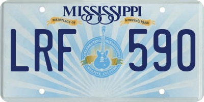 MS license plate LRF590