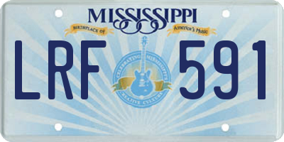 MS license plate LRF591