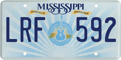 MS license plate LRF592