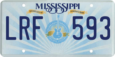 MS license plate LRF593