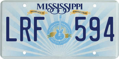 MS license plate LRF594