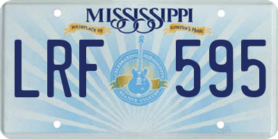 MS license plate LRF595