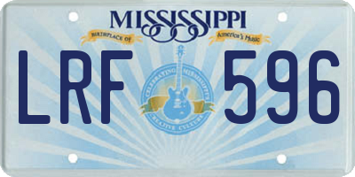 MS license plate LRF596