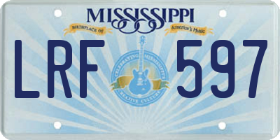 MS license plate LRF597