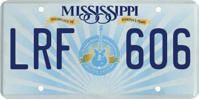 MS license plate LRF606