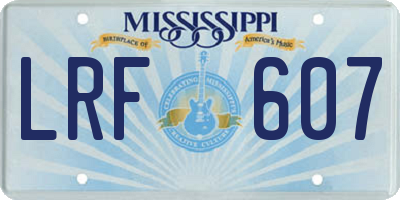 MS license plate LRF607