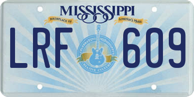 MS license plate LRF609