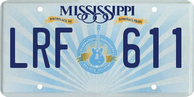 MS license plate LRF611