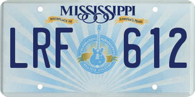 MS license plate LRF612