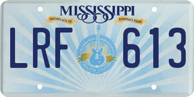 MS license plate LRF613