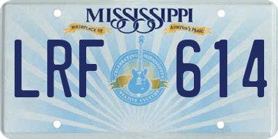 MS license plate LRF614
