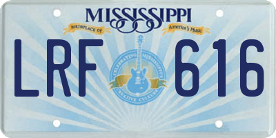 MS license plate LRF616