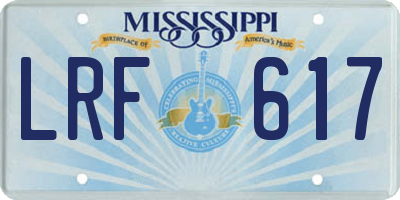 MS license plate LRF617